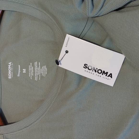 Sonoma Ribbed‎ Pajama Tee Womens Medium lceberg Green NWT - Picture 5 of 8